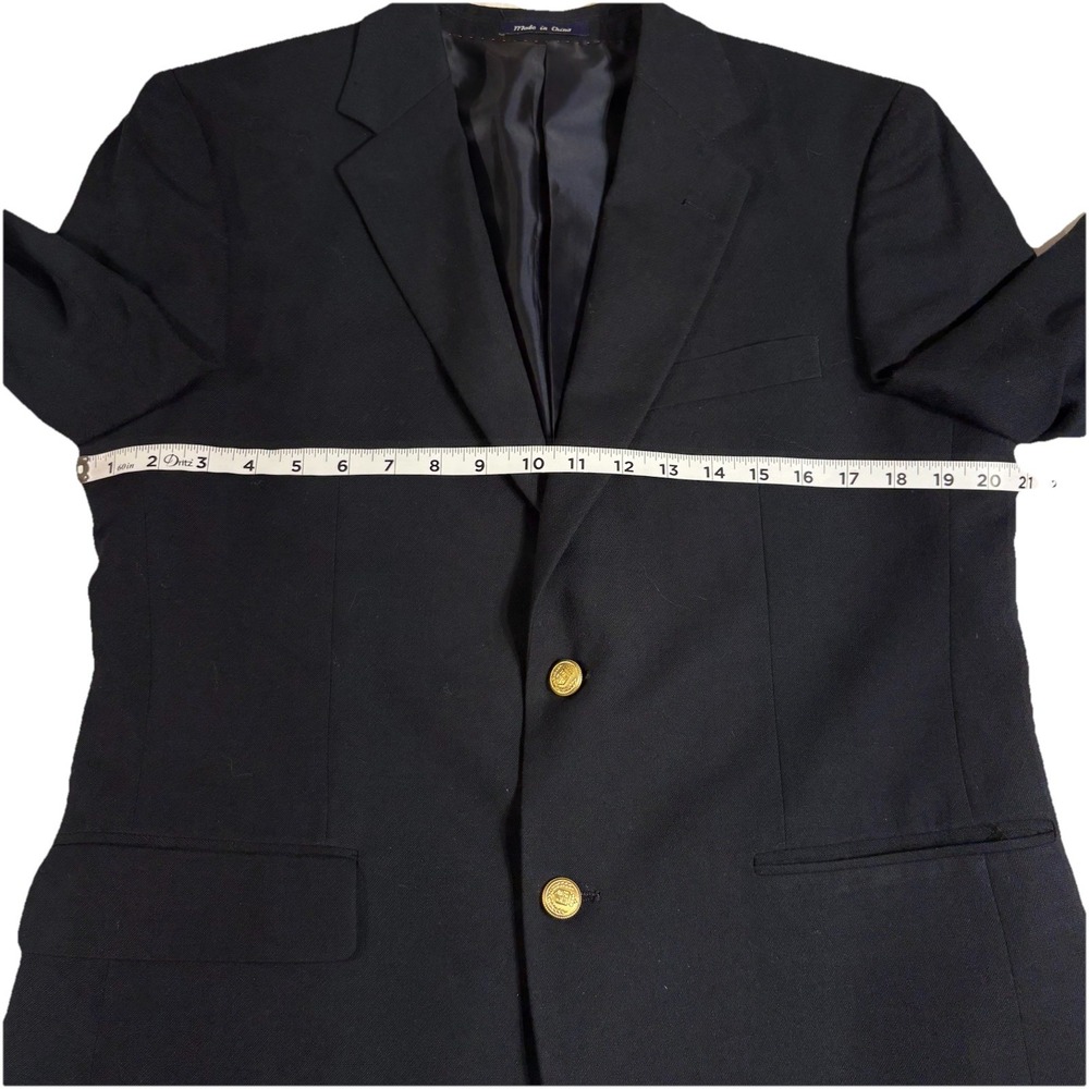 Alan Flusser Blazer Mens‎ 40S Black Two Button Gold Buttons Sport Coat Jacket - Picture 5 of 6